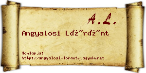Angyalosi Lóránt névjegykártya