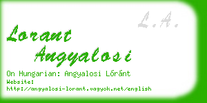 lorant angyalosi business card